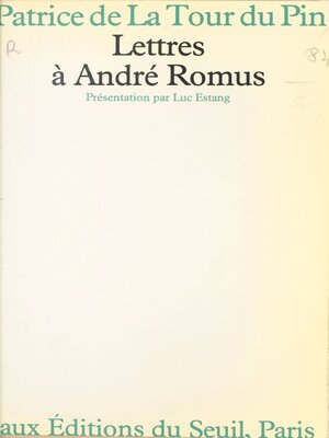 cover image of Lettres à André Romus